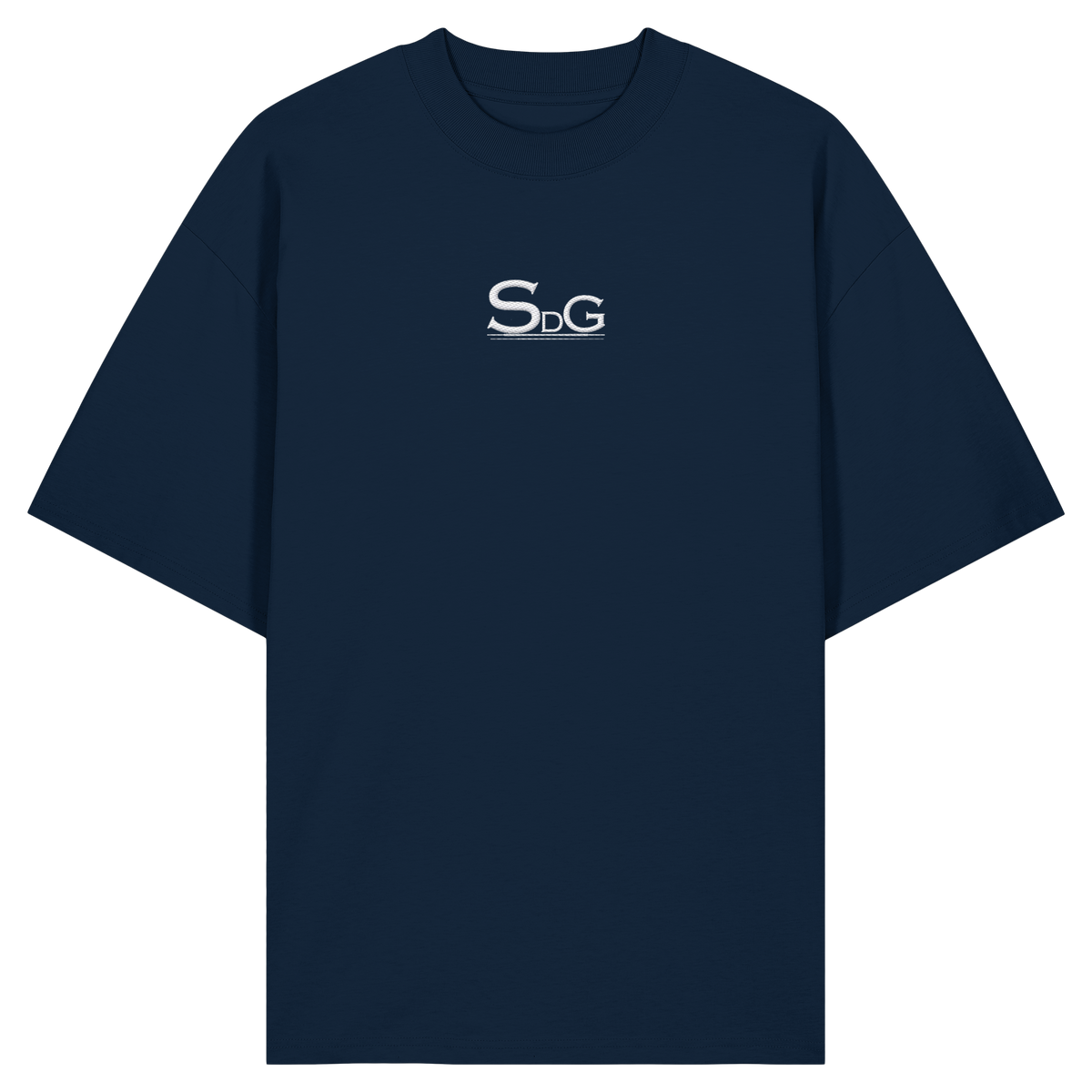 SentierDeGloire Signature Tee, embroidered logo on organic cotton oversized shirt